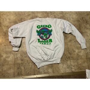 Vintage 1988 Gecko Logger Hawaii Sweatshirt XL Thin Faded White